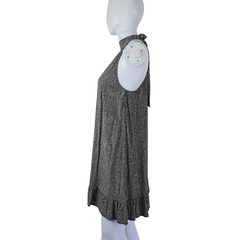 Auguste Charcoal Polka Dot Halter Mini Dress – Effortless Boho | AU 10