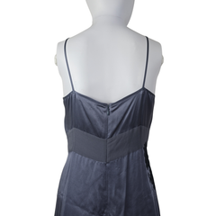 Third Millennium Silk Slip Dress – Smoky Grey with Lace | AU 8