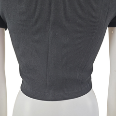 Lily Loves Black Ribbed Scoop-Neck Top – Fitted Essential (AU 10 / M)
