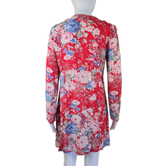 Auguste Red Floral Long Sleeve Mini Dress – Romantic Boho | AU 12