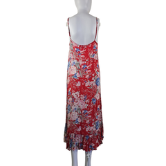 Auguste Red Floral Rayon Maxi Dress – Effortless Boho Size AU10