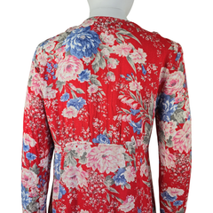 Auguste Red Floral Long Sleeve Mini Dress – Romantic Boho | AU 12