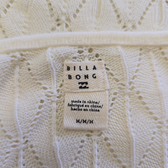 Billabong White Knit Midi Dress – Coastal Minimalist Summer Dress – Size AU 10