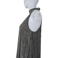 Auguste Charcoal Polka Dot Halter Mini Dress – Effortless Boho | AU 10