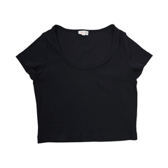 Lily Loves Black Ribbed Scoop-Neck Top – Fitted Essential (AU 10 / M)