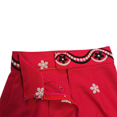 Vintage Pink Flower Power Maxi Skirt – Retro 70s Statement Piece