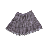 Arnhem Hand-Dyed Tiered Boho Mini Skirt – Grey Purple – AU 10