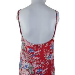 Auguste Red Floral Rayon Maxi Dress – Effortless Boho Size AU10