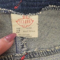 Vintage Scarpa Denim Dress AU 12 90s Y2K Zip Front Bodycon