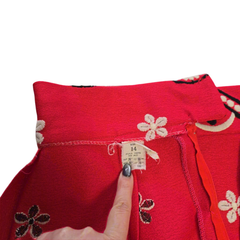 Vintage Pink Flower Power Maxi Skirt – Retro 70s Statement Piece