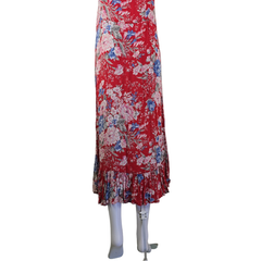Auguste Red Floral Rayon Maxi Dress – Effortless Boho Size AU10