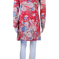 Auguste Red Floral Long Sleeve Mini Dress – Romantic Boho | AU 12