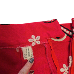 Vintage Pink Flower Power Maxi Skirt – Retro 70s Statement Piece