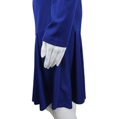 Navy Blue Long Sleeve Dress AU 10 Asymmetric Hem Elegant Dress