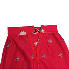 Vintage Pink Flower Power Maxi Skirt – Retro 70s Statement Piece