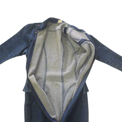 Vintage Scarpa Denim Dress AU 12 90s Y2K Zip Front Bodycon