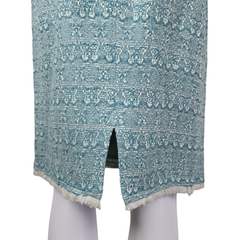 NWT Lisa Ho Teal Textured Pencil Skirt – Fringe Hem (AU 8)