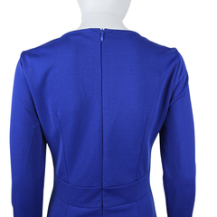 Navy Blue Long Sleeve Dress AU 10 Asymmetric Hem Elegant Dress