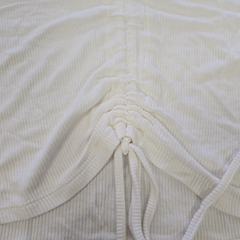 Lily Loves White Ruched Drawstring Top – Size AU 10 (Soft Ribbed Stretch Essential)
