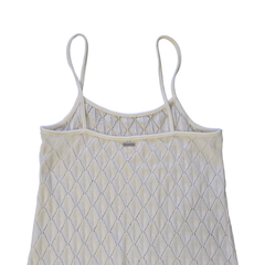 Billabong White Knit Midi Dress – Coastal Minimalist Summer Dress – Size AU 10