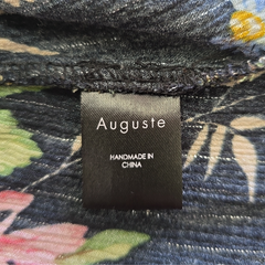 Auguste Black Floral Metallic Pinstripe Singlet Top – AU 10