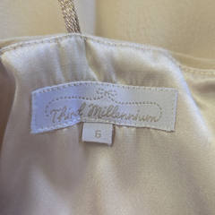 Third Millennium Silk Zari Draped Dress – Beige | NWT | AU 6