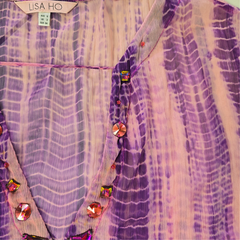 Lisa Ho Pink & Purple Silk-Blend Kaftan Dress – AU 6 (Resort Luxe Statement)
