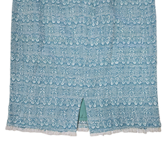 NWT Lisa Ho Teal Textured Pencil Skirt – Fringe Hem (AU 8)