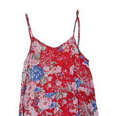 Auguste Red Floral Rayon Maxi Dress – Effortless Boho Size AU10