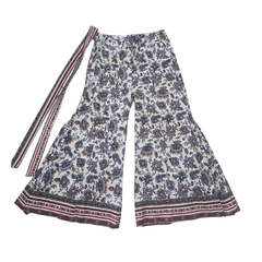 Gracia Printed Wide-Leg Pants – High Waist Statement Boho Trousers – Size L
