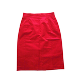 ESCADA Red Pencil Skirt Cotton Panelled AU 10 Designer Workwear