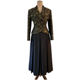 Thomaiy 1990s Olive Brocade Fitted Jacket – Made in Australia - AU12