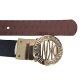 Donna Karan Reversible Leather Belt β Black & Brown | Gold Logo Buckle (90cm)