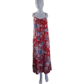 Auguste Red Floral Rayon Maxi Dress – Effortless Boho Size AU10