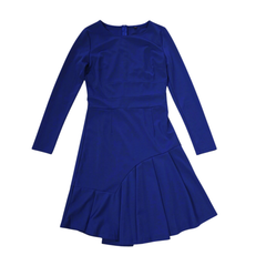 Navy Blue Long Sleeve Dress AU 10 Asymmetric Hem Elegant Dress