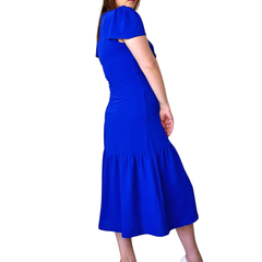 DKNY Cobalt Blue Flutter Sleeve Midi Dress – AU 10