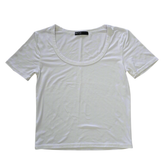 Brit & Bri White Scoop Neck Tee Size M Stretch Basic Top
