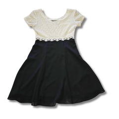 Vintage Molly Malloy Black & Ivory Lace Evening Dress AU10