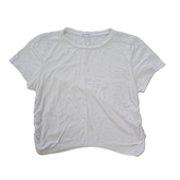 Antistar White Ruched Tee – Size AU 12 (Soft Sculpted Everyday Essential)