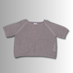 Rose Gold Metallic Knit Crop Top AU 12 Shimmer Mesh Top