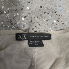 Armani Exchange Vintage Beige and Grey Sequined Vest
