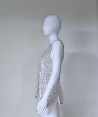 Armani Exchange Vintage Beige and Grey Sequined Vest