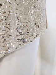Armani Exchange Vintage Beige and Grey Sequined Vest