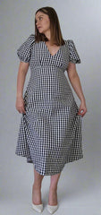 Lilly Loves Black and White Checkered Midi Dress