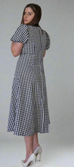 Lilly Loves Black and White Checkered Midi Dress