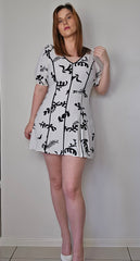 White Closet Black and White Linen Mini Dress
