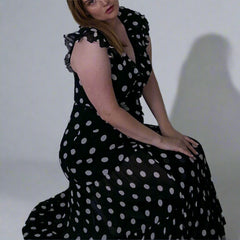 RIXO "Minni" Silk Polka Dot Dress - Size: M