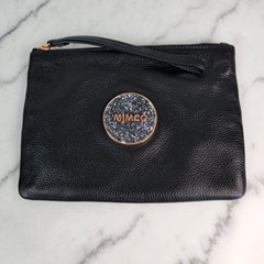 Mimco Black and Rose Gold Clutch Pouch