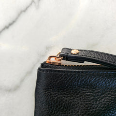 Mimco Black and Rose Gold Clutch Pouch
