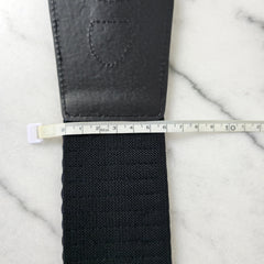 Black Stretch Waist Belt Silver Buckle Womens Elastic Wide Belt Dress Cinch 89cm